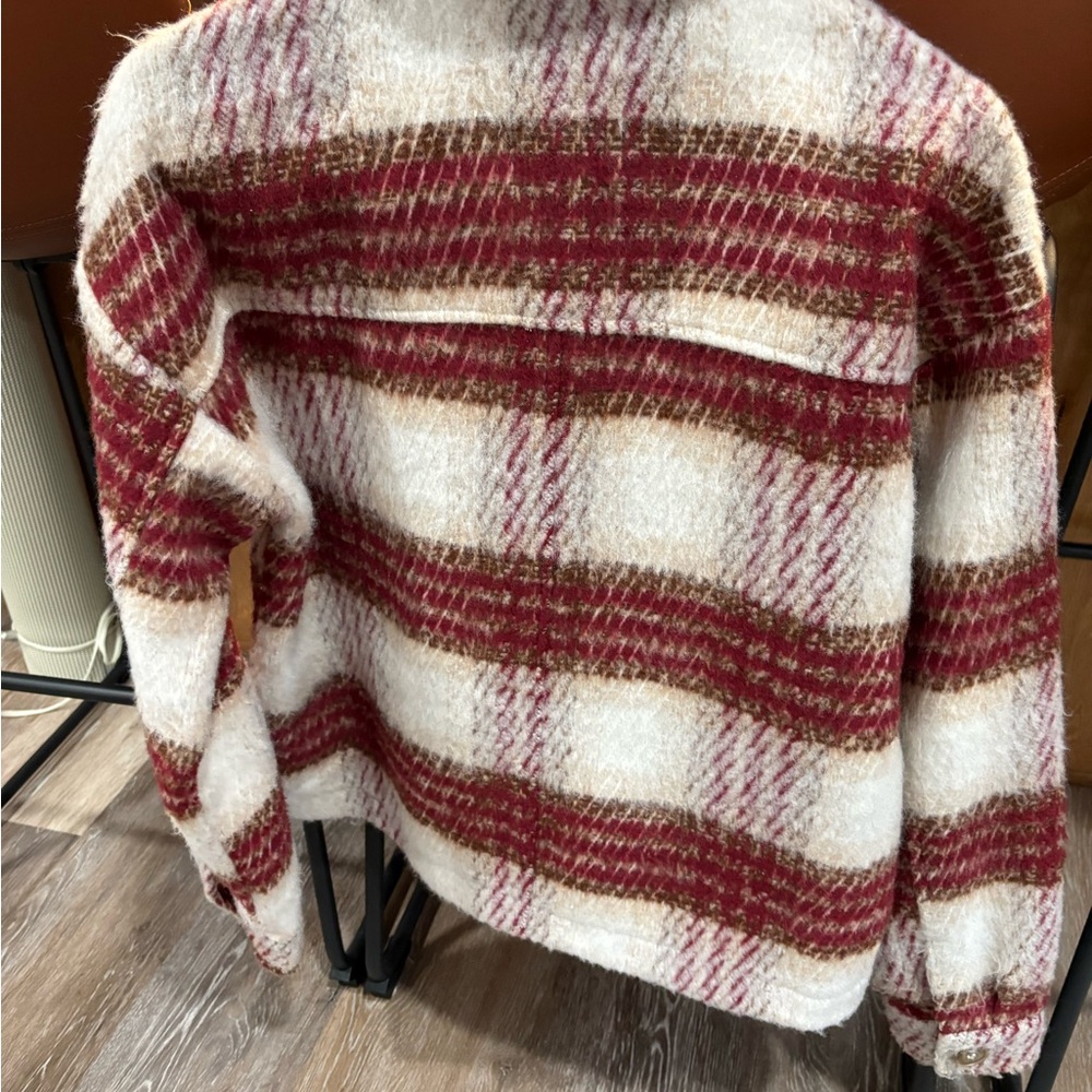 Plaid Button-Up Shacket - Picture 3 of 4
